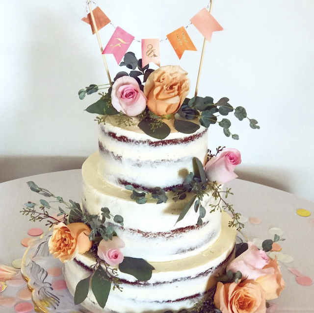 Wedding DIY /// Watercolor Bunting Cake Topper