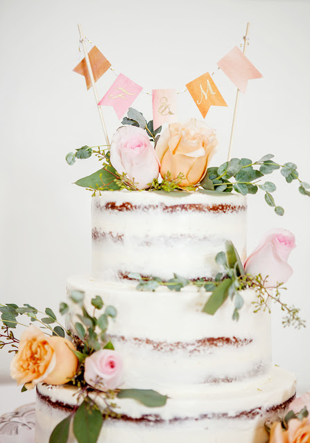 Wedding DIY /// Watercolor Bunting Cake Topper /// By Faith Towers Provencher of Design Fixation