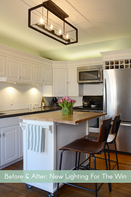 Before & After: New Kitchen Lighting For The Win /// By Design Fixation