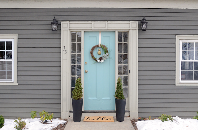 Colorful Front Door Makeover and Tutorial With DecoArt Curb Appeal Paint
