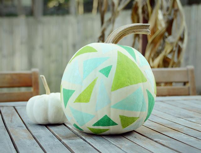 DIY Geometric Tissue Paper Pumpkin /// By Faith Towers Provencher of Design Fixation