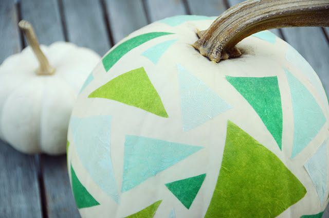 DIY Geometric Tissue Paper Pumpkin /// By Faith Towers Provencher of Design Fixation