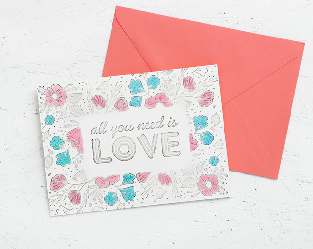 DIY Color-In Valentine's Day Cards /// By Design Fixation