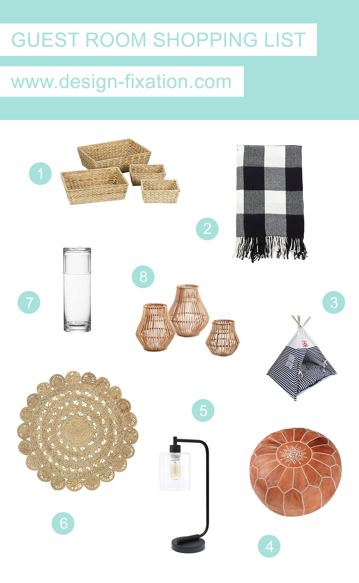 One Room Challenge: Guest Bedroom Shopping List & Color Choices /// By Design Fixation