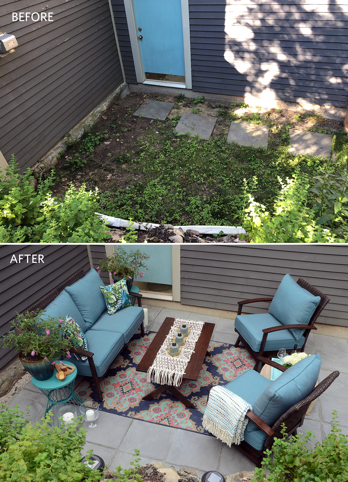 Budget Patio Makeover: From Patchy Grass To Chic Retreat | By Design