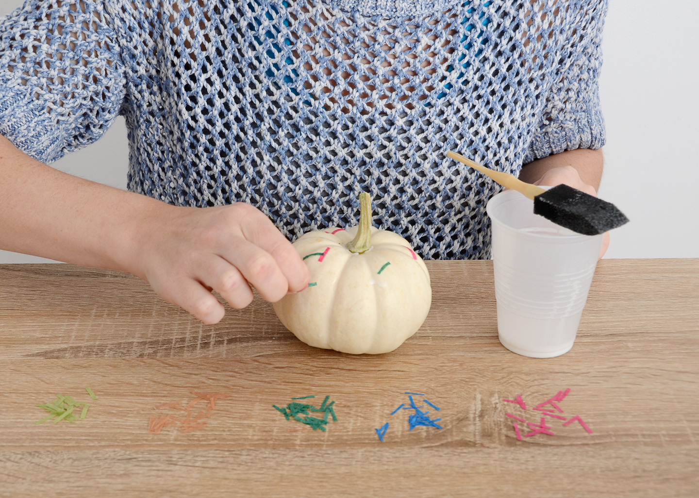 Trendy Pumpkins Challenge: DIY Rainbow Confetti Pumpkin /// By Design Fixation #fall #color #diy