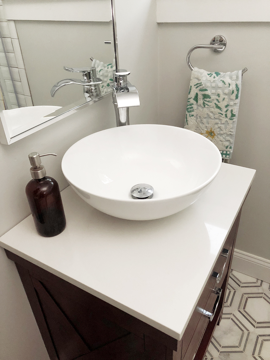 One Room Challenge: New Bathroom Sneak Peek /// By Design Fixation #bathroom  #diy #homeimprovement