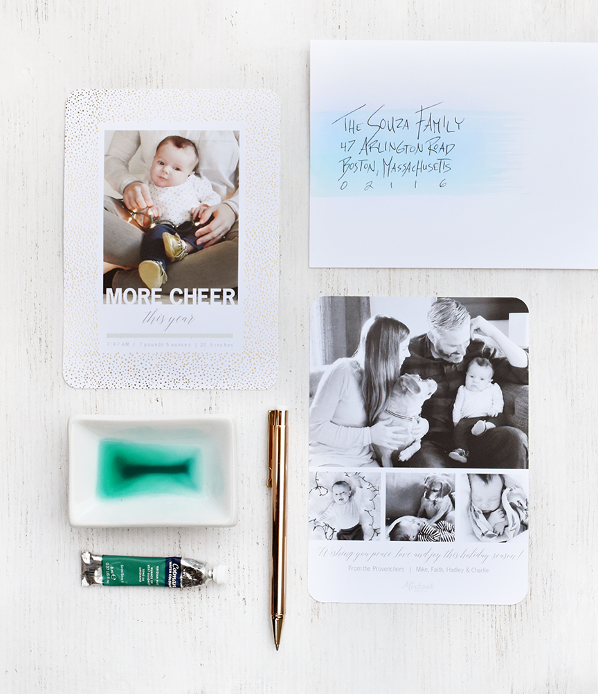 Birth Announcement Holiday Cards... More Cheer This Year /// By Design Fixation #christmas #baby #gold