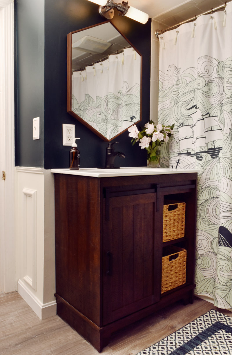 Affordable Bathroom Makeover Barn Door Vanity For The Win! 