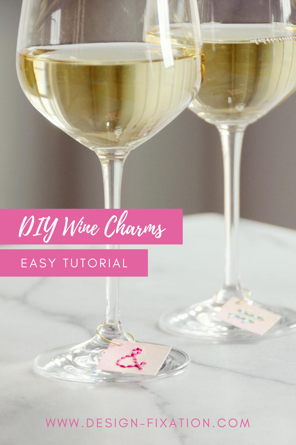 Stitched Paper DIY Wine Charms /// By Design Fixation #diy#wine #tutorial#stiching